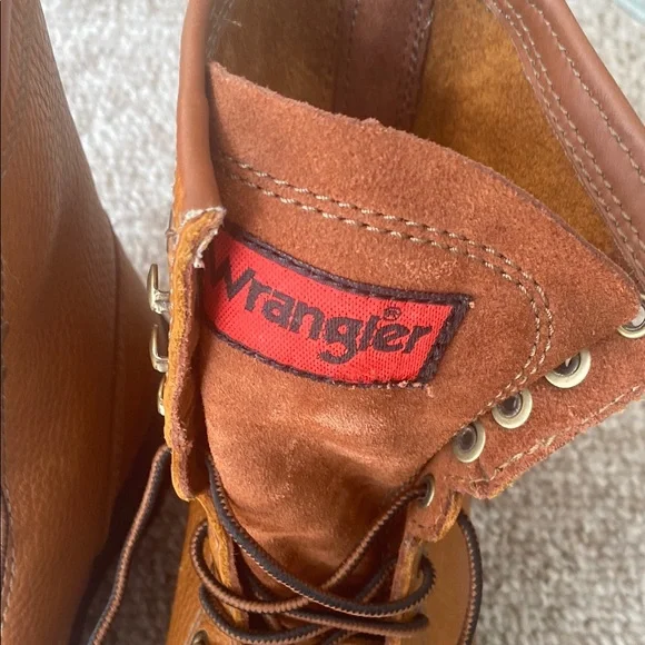 Mens Wrangler Dewitt work Brown Leather Boots 🥾- oil resistant & slip proof - Picture 3 of 10